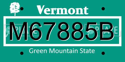 M67885B Vermont License Plate