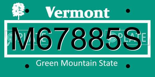 M67885S Vermont License Plate