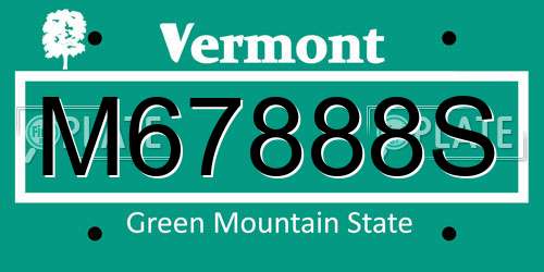 M67888S Vermont License Plate