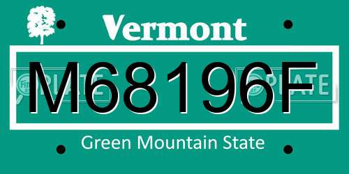 M68196F Vermont License Plate