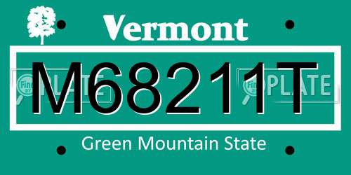 M68211T Vermont License Plate
