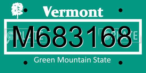 M683168 Vermont License Plate
