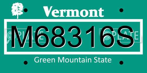M68316S Vermont License Plate