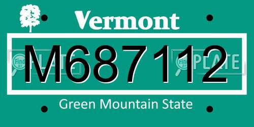 M687112 Vermont License Plate