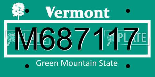 M687117 Vermont License Plate