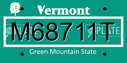 M68711T Vermont License Plate