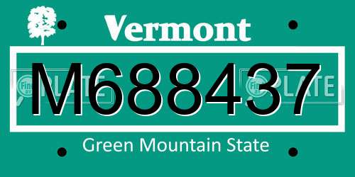 M688437 Vermont License Plate