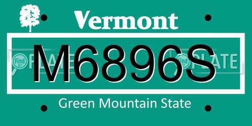 M6896S Vermont License Plate