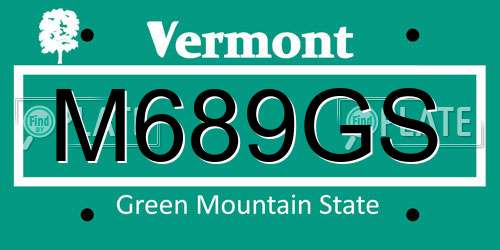 M689GS Vermont License Plate