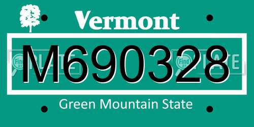 M690328 Vermont License Plate