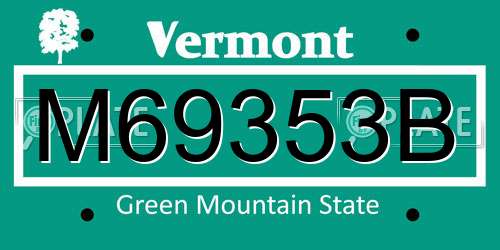 M69353B Vermont License Plate