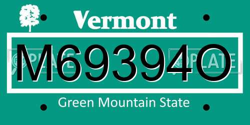 M69394O Vermont License Plate
