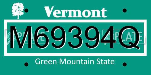 M69394Q Vermont License Plate