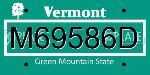 M69586D Vermont License Plate