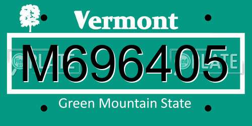 M696405 Vermont License Plate