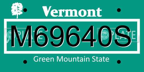 M69640S Vermont License Plate