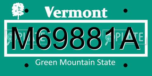 M69881A Vermont License Plate