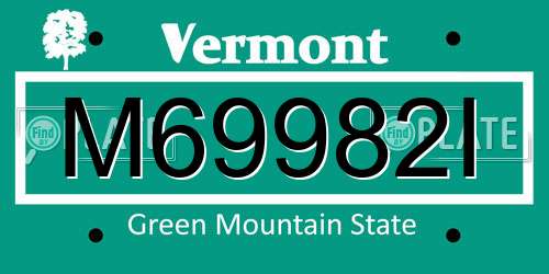 M69982I Vermont License Plate