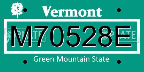 M70528E Vermont License Plate