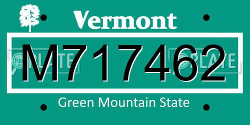 M717462 Vermont License Plate