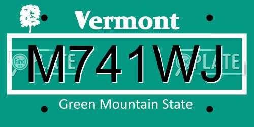 M741WJ Vermont License Plate