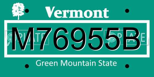 M76955B Vermont License Plate