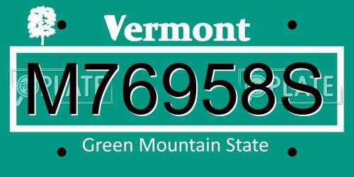 M76958S Vermont License Plate