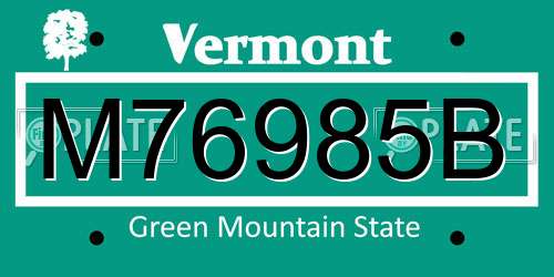 M76985B Vermont License Plate