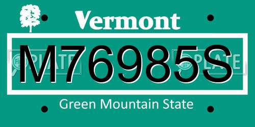 M76985S Vermont License Plate