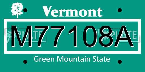 M77108A Vermont License Plate