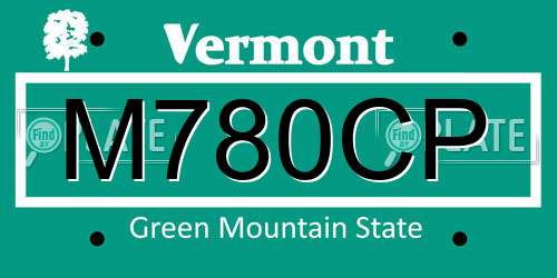 M780CP Vermont License Plate