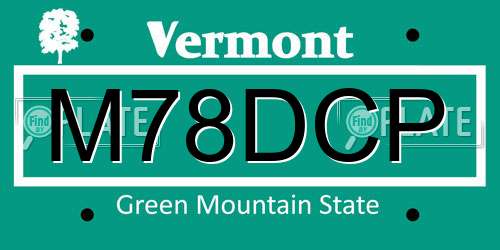 M78DCP Vermont License Plate