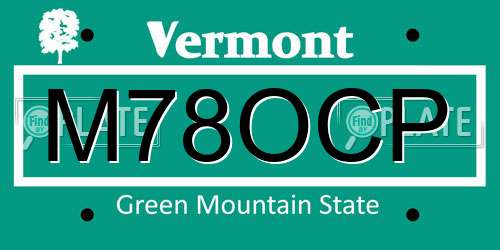 M78OCP Vermont License Plate