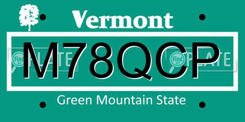 M78QCP Vermont License Plate