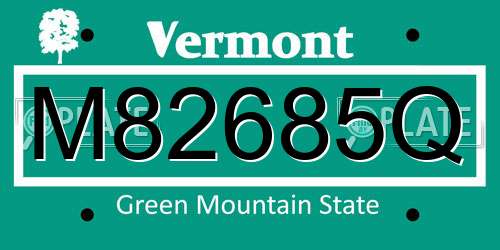M82685Q Vermont License Plate