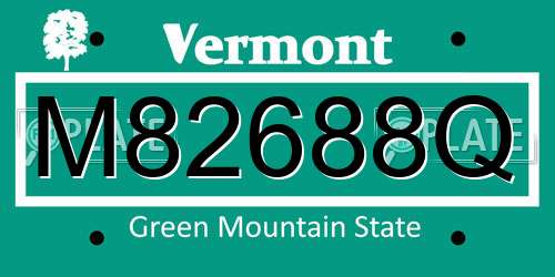 M82688Q Vermont License Plate