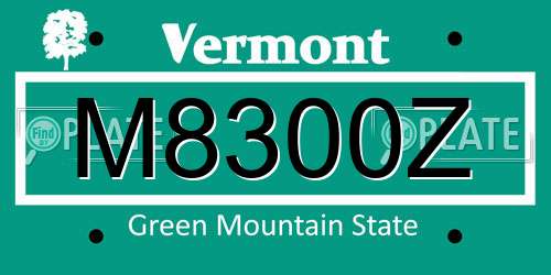 M8300Z Vermont License Plate