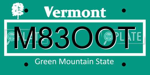 M83OOT Vermont License Plate