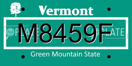 M8459F Vermont License Plate