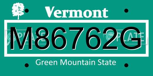 M86762G Vermont License Plate