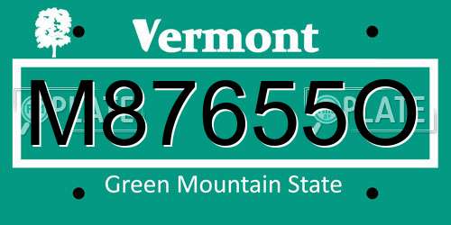 M87655O Vermont License Plate