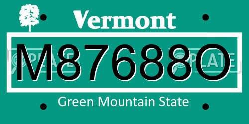 M87688O Vermont License Plate