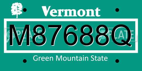 M87688Q Vermont License Plate