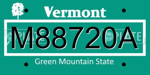 M88720A Vermont License Plate