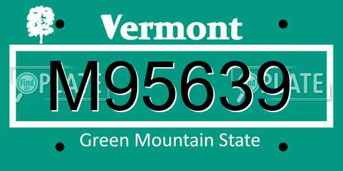 M95639 Vermont License Plate