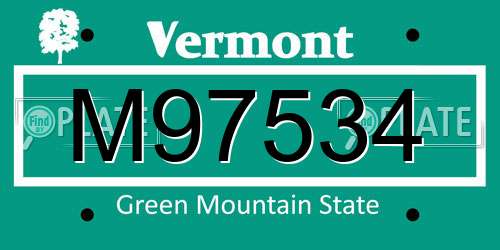 M97534 Vermont License Plate