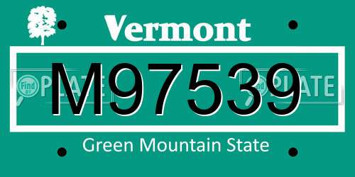 M97539 Vermont License Plate