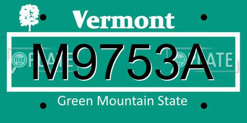 M9753A Vermont License Plate