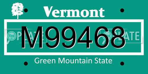 M99468 Vermont License Plate