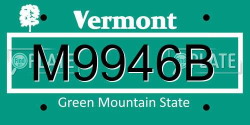 M9946B Vermont License Plate